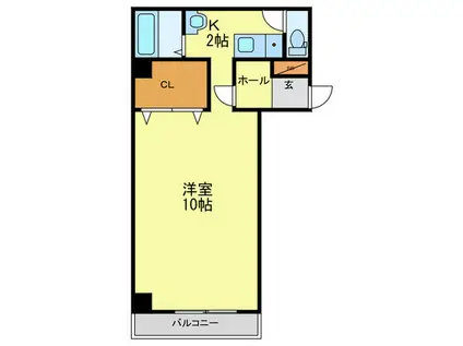 生駒カレッジシティ(1K/2階)の間取り写真