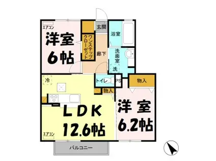 PREMIST COURT(2LDK/1階)の間取り写真