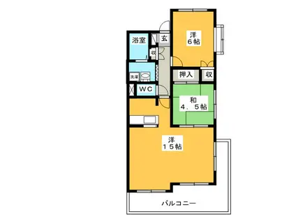 リヴィエールI(2LDK/5階)の間取り写真