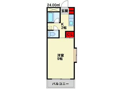 リヴイン88(1K/3階)の間取り写真