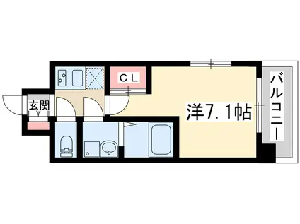 アーバンフラッツ新大阪Ⅰ(1K/7階)の間取り写真