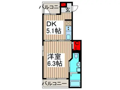 F・P クレスト グランデ(1DK/3階)の間取り写真