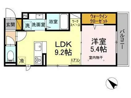 ネルンバ(1LDK/3階)の間取り写真
