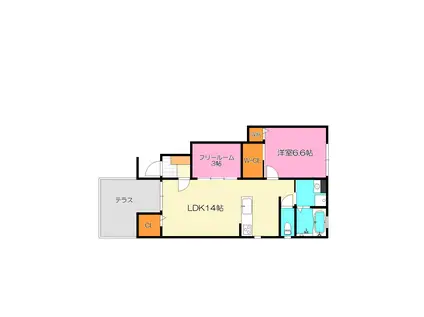 カーサ ブリランテ(1SLDK/1階)の間取り写真