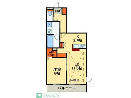 プレミアメゾン(2LDK/2階)の間取り写真