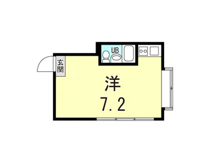 ラッフィナート磯馴(ワンルーム/3階)の間取り写真