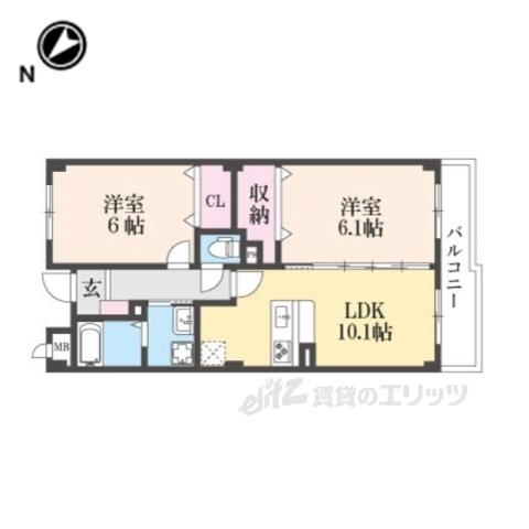 VENTO・LUCE(2LDK/1階)の間取り写真