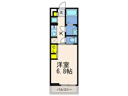 リブリ・スカイブルーライズ(1K/2階)の間取り写真