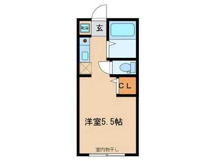 コンラッド(1K/2階)の間取り写真