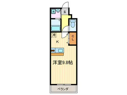 サンライト鈴川(1K/1階)の間取り写真