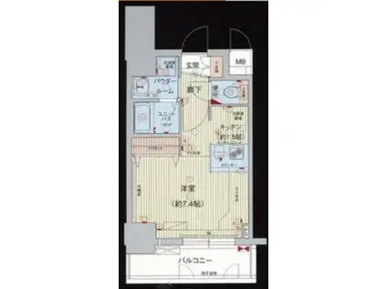 プレサンス名古屋駅前プラチナム(1K/7階)の間取り写真