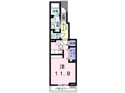 アカンサスIII(ワンルーム/1階)の間取り写真