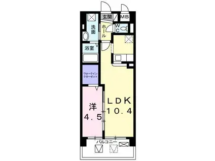 プリムローズ エレガント(1LDK/7階)の間取り写真