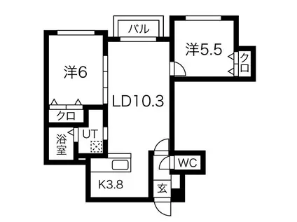 ル・ファールN17(2LDK/3階)の間取り写真