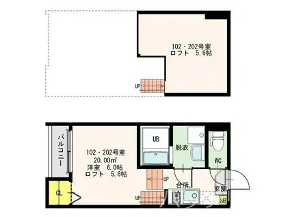 CASA REGALO(1K/1階)の間取り写真