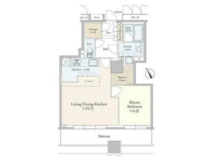 シティタワー大崎(1LDK/15階)の間取り写真