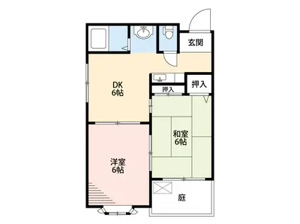 ドムール本町(2DK/1階)の間取り写真