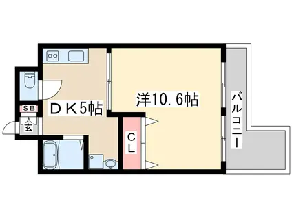 大拓ハイツ6(1DK/3階)の間取り写真