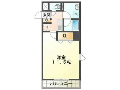 MSビレッジ(1K/4階)の間取り写真