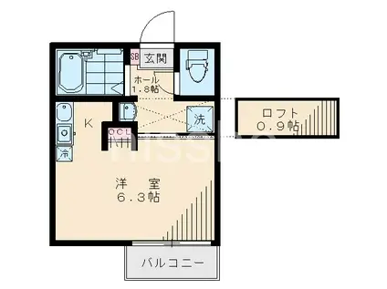 大泉学園イースト-Y2(ワンルーム/3階)の間取り写真