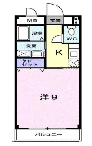 DEMAIN(1K/4階)の間取り写真