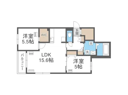 エフュート北円山(2LDK/2階)の間取り写真