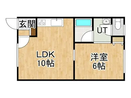 コーポ白山A(1LDK/1階)の間取り写真