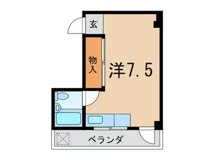 玉田マンション(ワンルーム/4階)の間取り写真