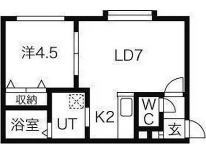 リースペース36(1LDK/2階)の間取り写真