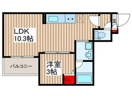 JACK SHIMOFUJISAWA I(1LDK/2階)の間取り写真