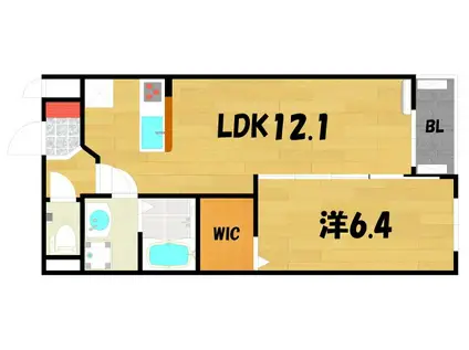 アムール(1LDK/1階)の間取り写真