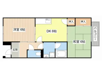 サープラス湖東(2DK/2階)の間取り写真