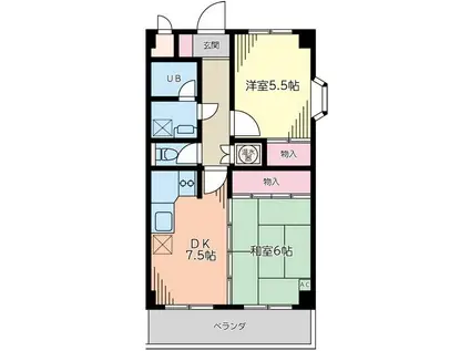 メゾンさがみ(2DK/3階)の間取り写真