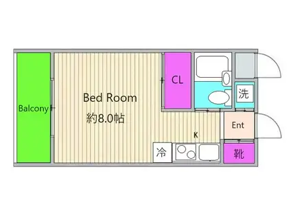 ドムアコード協栄(ワンルーム/4階)の間取り写真