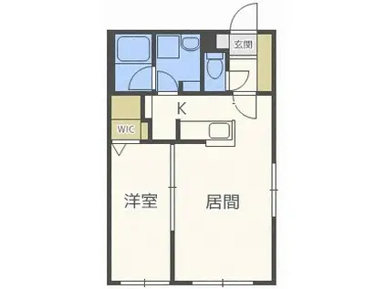 PRIME COURT 苗穂駅前(1LDK/3階)の間取り写真