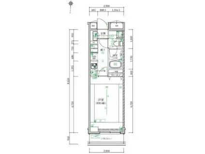 アルテシモラヴィ(1K/3階)の間取り写真