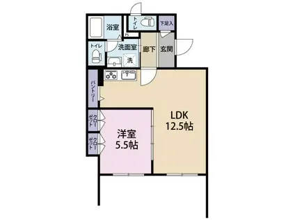 ヴェルデ等々力B(1LDK/1階)の間取り写真