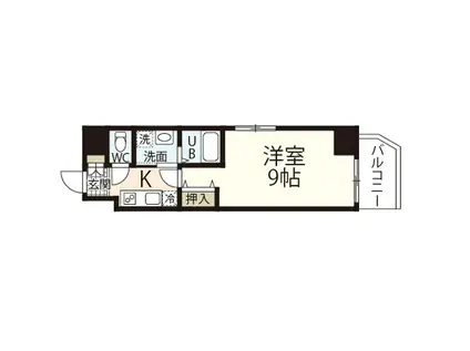 URBAN SPIRE 広島(1K/8階)の間取り写真