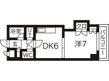 パピリオ(1DK/8階)の間取り写真