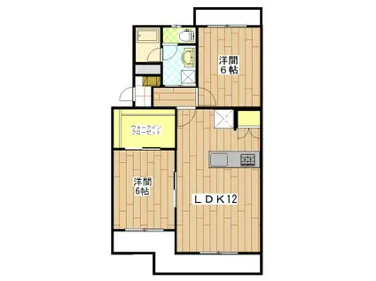 ベルメゾン矢野(2LDK/3階)の間取り写真