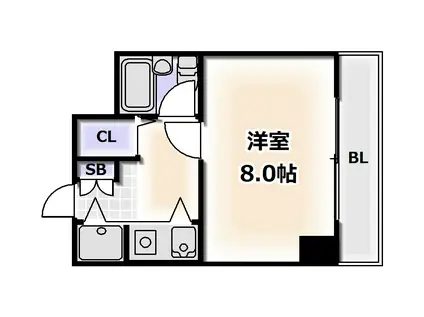 ウエステージ夕陽ヶ丘(1K/9階)の間取り写真