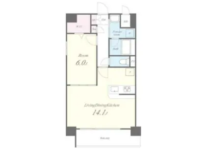 ウェルスコート錦糸町(1LDK/5階)の間取り写真