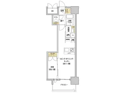 リビオメゾン新大阪(1LDK/5階)の間取り写真