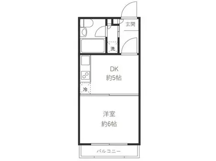 ロ・カーサ中目黒(1DK/1階)の間取り写真