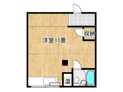 甲斐町ビル(ワンルーム/6階)の間取り写真