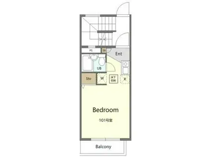 中目黒ドーム(1K/1階)の間取り写真
