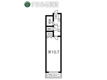 ロイヤルマンション葵パートIII(1K/3階)の間取り写真