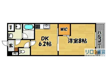 プレスティージュ・アイ(1DK/4階)の間取り写真