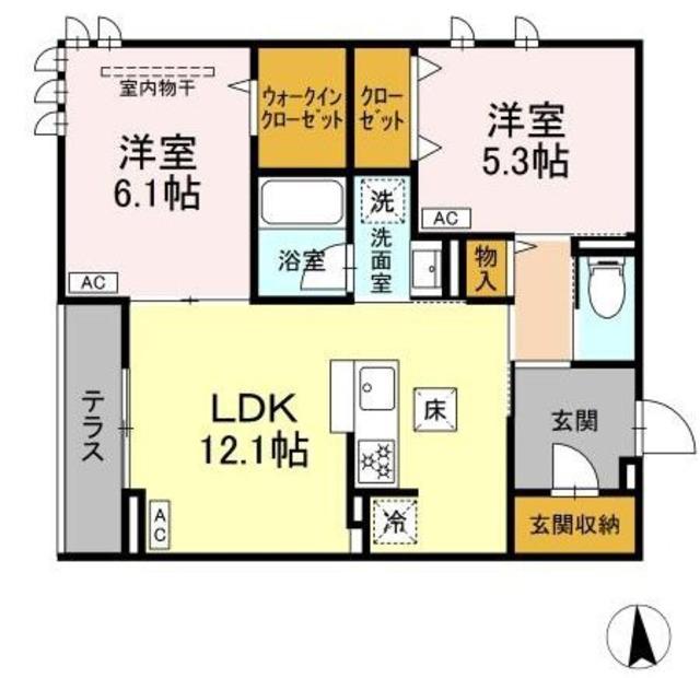 D-ROOM東葛西(2LDK/1階)の間取り写真