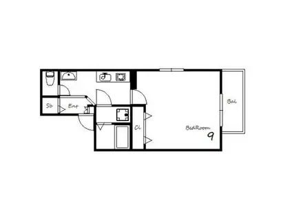 LIVE DESIGN スクエア(1K/4階)の間取り写真